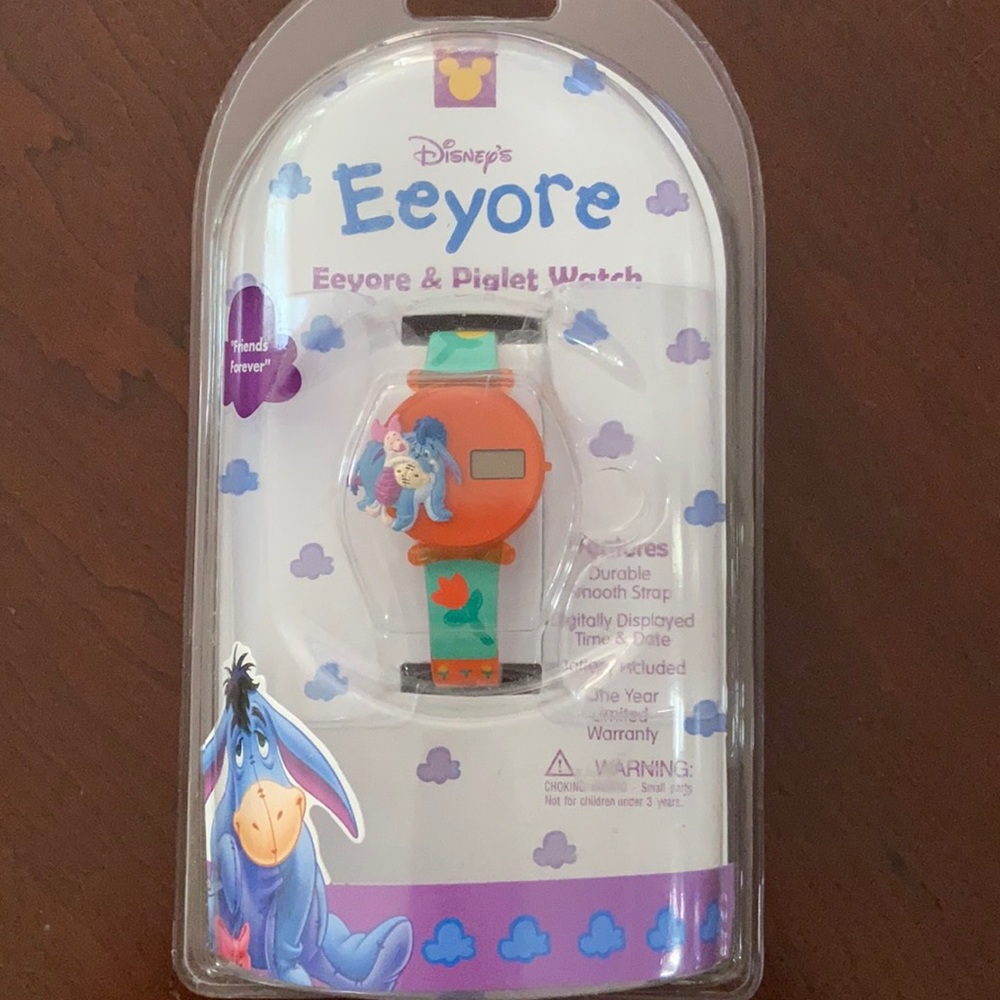 NWT Classic Vintage Disney Eeyore Piglet kids watch SEALED
